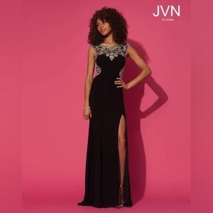 Gorgeous Formal Jovani black Gown rhinestones 8